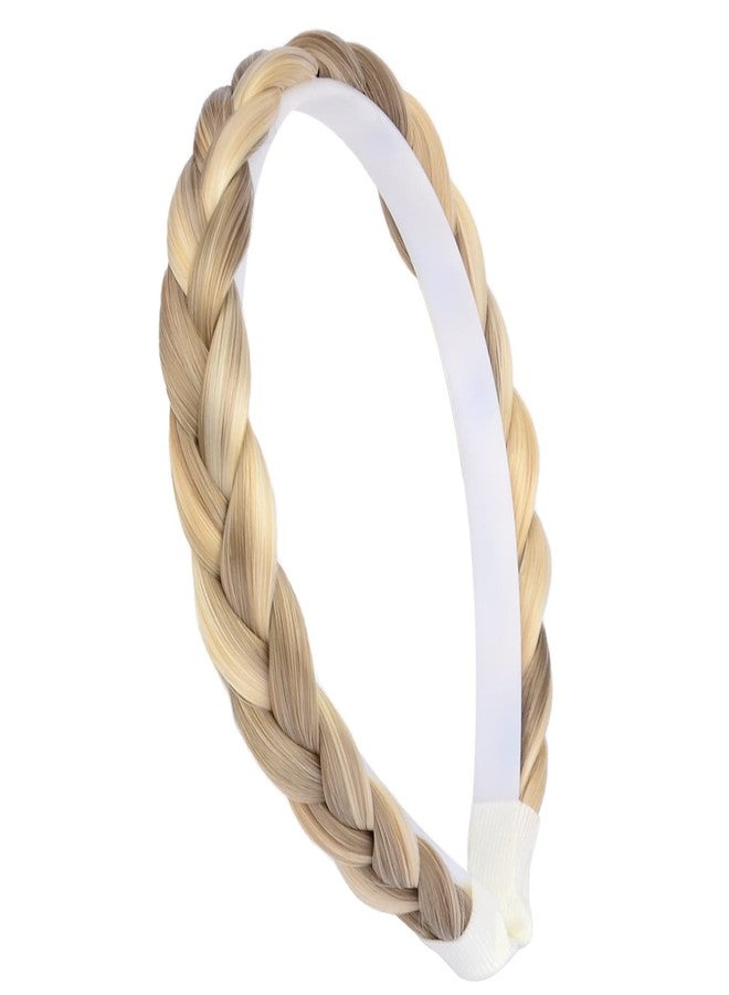 DIGUAN Width 0.6 inches Narrow Synthetic Hair Plaited Headband Braid With Teeth Hair Band Accessories for Women Girl (Buttered Toast) - Image 1